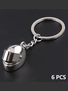 Motorcycle Helmet Keychain Set, 6-Pack 3D Mini Helmet Keychains, Ideal Gift for Birthdays or Holidays, Perfect for Motorcycle Lovers