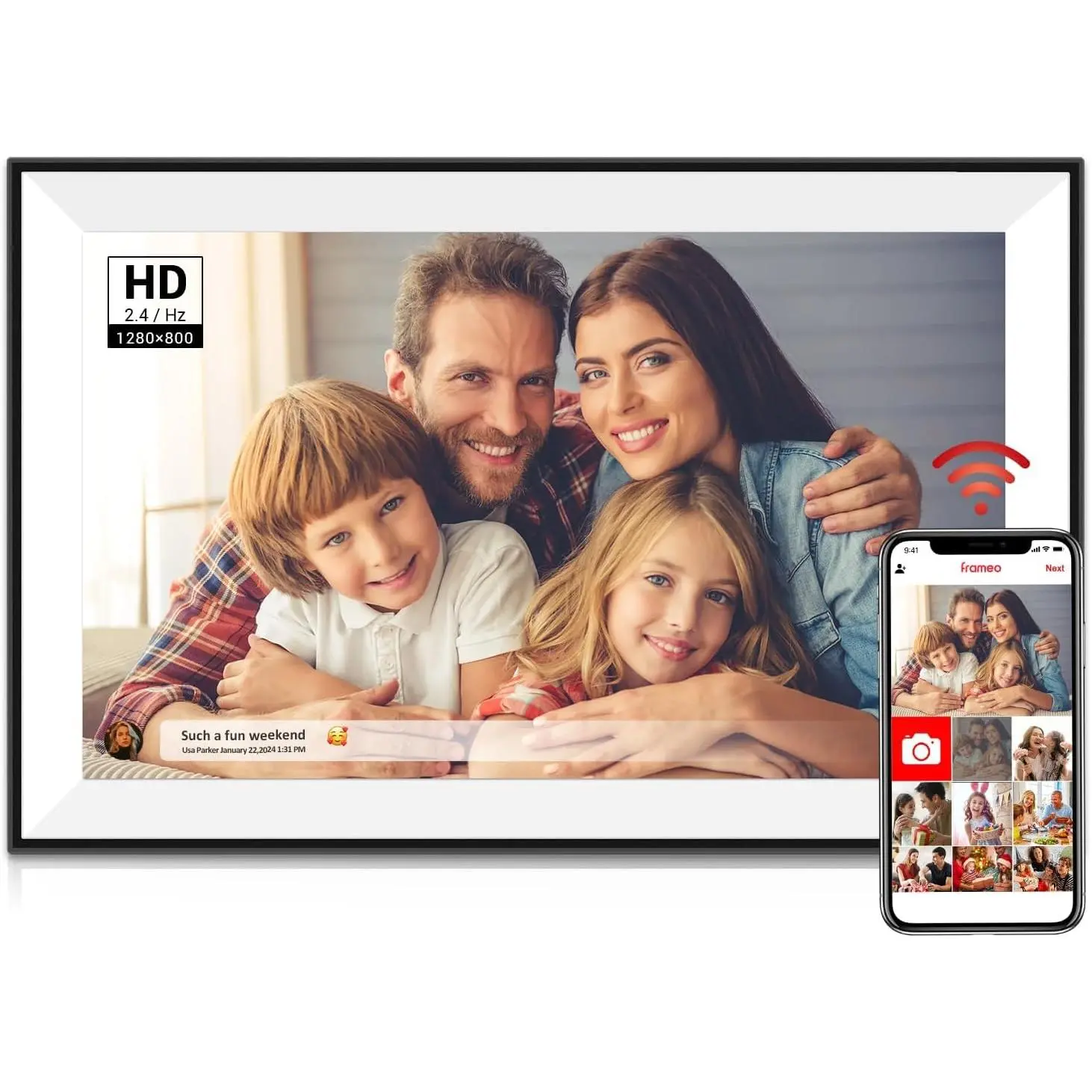 Digital Picture Frame 10.1 Inch Smart WiFi Digital Photo Frame, IPS Touch Screen, 32GB, Electronic Slideshow, Load from Phone App, Auto-Rotate, for Grandparents & Mothers Day