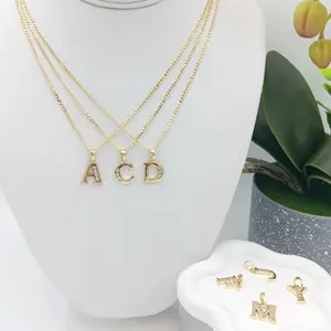 Yordy Cuba Chain with Initial Dije Unisex 14K Gold Plated 20 Inch Durable Necklace for Men and Women High Quality Versatile Accessory