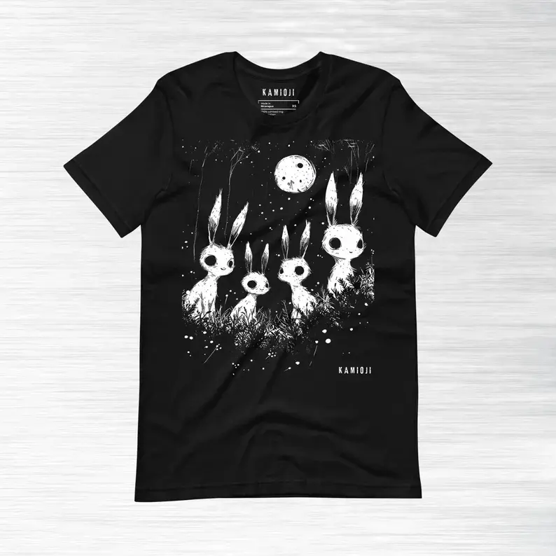 Weird Bunny Shirt Creepy Cute Weirdcore Gothic Clothes Dark Cottagecore Alternative Clothing UNISEX 2XL 3XL 4XL 5XL Graphic tees