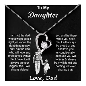 To My Beautiful Daughter - I am not the dad who always gets it right- Message Cards Necklace Jewellry Set, Gift For Girls From Dad, Necklace Gift Idea Birthday, Wedding Gift Jewellery For Daughters Christmas Gifts