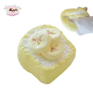 [WenQing Taba Squishy] Handmade taba squishies/banana toast Sticky Squeeze Toys Gift for kids gift Taba taba squishies Gifts For Children's Day Stress Relief Toy Banana toast 167g squishy deck stress ball