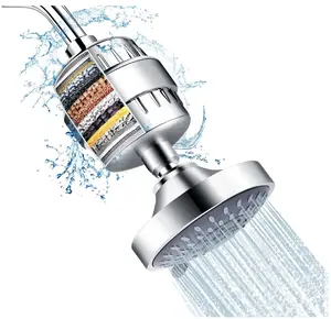 Filtro Ducha High Pressure Filtered Shower Head Combo with 15-Stage Water Softener