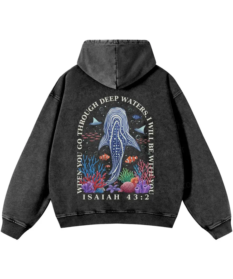 I Will Be With You Double Sided Washed Christian Hoodie