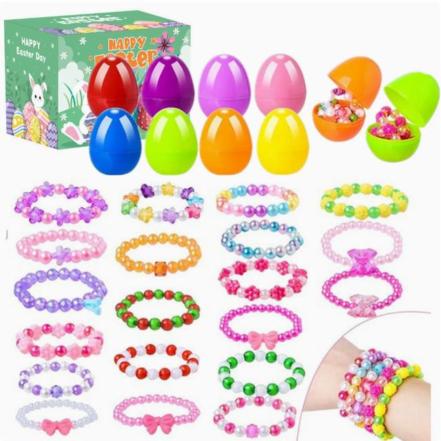Prefilled Easter Eggs Toys and Stickers for Easter Egg Hunt, Filled with Toys Party Favors for Kids Boys Girls Easter Eggs Hunt, Basket Stuffers Fillers, Classroom Prize Supplies Kids Outdoor Pla