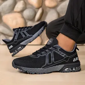 Men's Air Cushion Running Sneakers Lightweight Breathable Walking Shoes with Shock Absorption Soft Cushion Support Non-Slip Sole for Walking Gym and Daily Wear