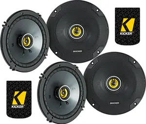 KICKER 46CSC654 4-Ohm CS-Series CSC65 6.5-Inch (160mm) Coaxial Car Speakers, 2 Pairs