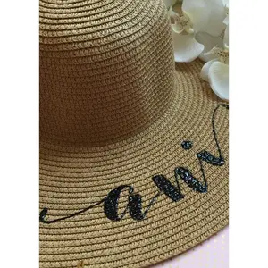 Custom name Straw floppy sun hat
