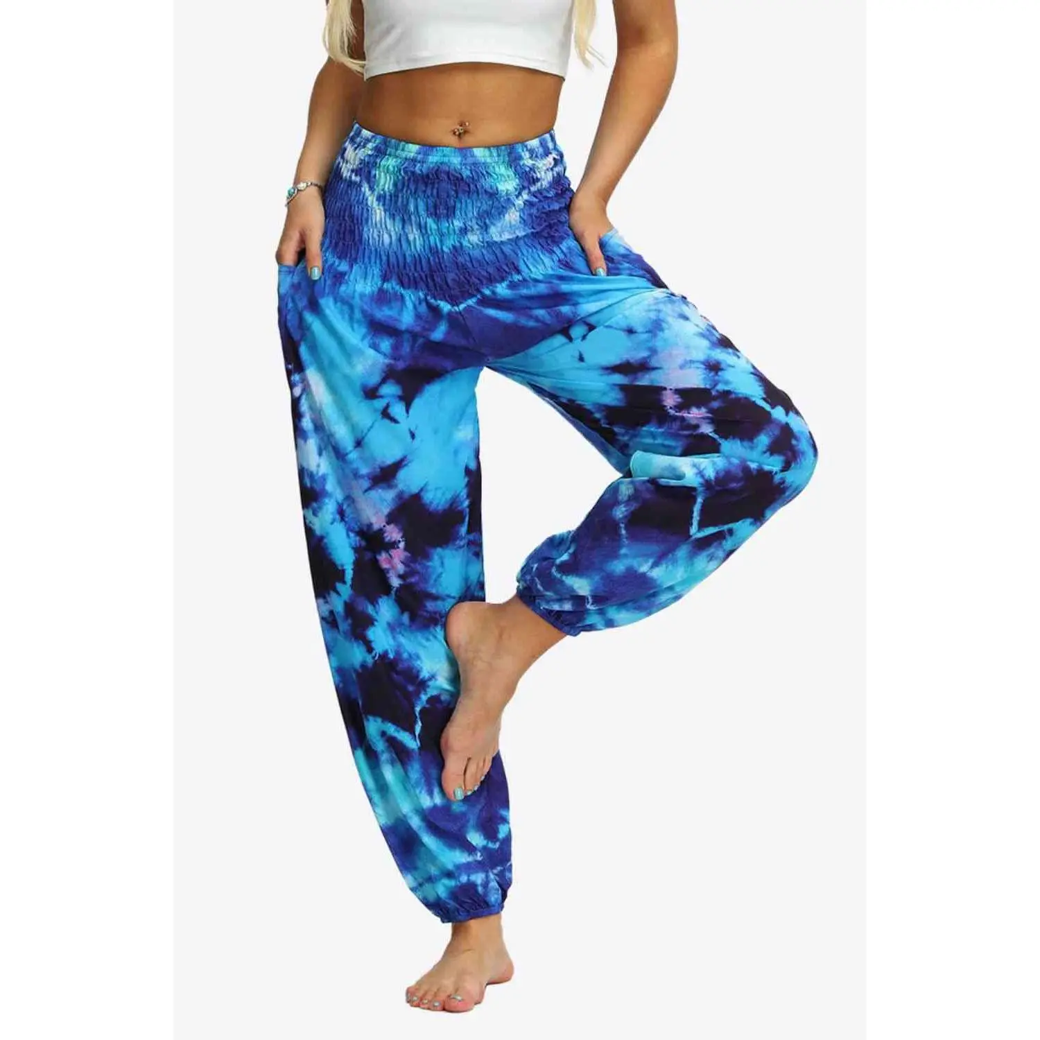 Tie-Dye Smocked Joggers