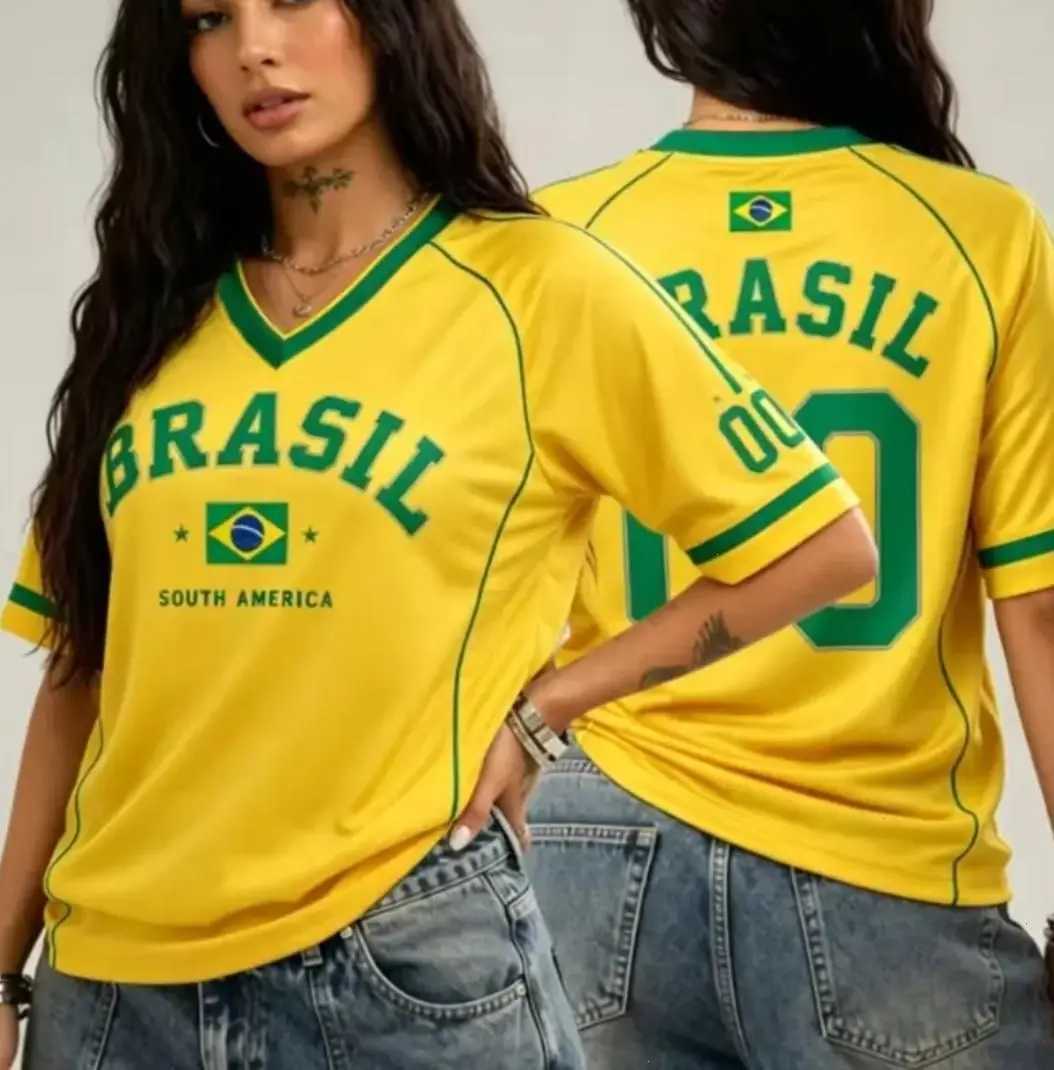 [Custom any Request] Brazil Inspired Unisex Soccer Jersey Shirt, South America Fan Jersey, Football Style Athletic Shirt, Football Soccer Fans Gift