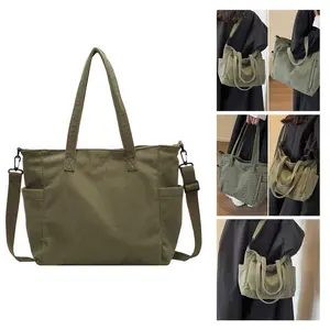 【Christmas Gifts】Women's Autumn and Winter Striped Corduroy Tote Bag, Large Capacity Crossbody Bag for Student Class, Crossbody Tote Bag with Detachable Adjustable Shoulder Strap,Black Friday,Suitable for both men and women,Outdoor sports, large capacity