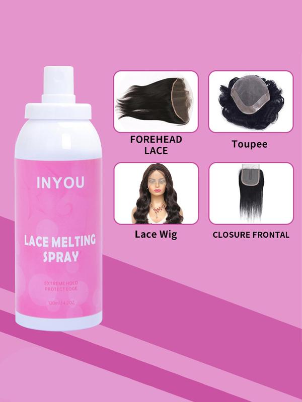 Lace Melting and Holding Spray Glue-Less Hair Adhesive for Wigs, Lace Bond Adhesive for Closure Wigs and Front Extensions, Strong Natural Finishing Hold with Control