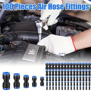 100pcs Straight Push Connectors To Link 4 6 8 10 12 Mm Plastic Quick Release Pneumatic Connectors Air Hose Fittings