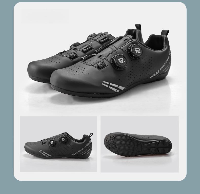 Road bike non-locking shoes for men and women, lightweight cycling shoes, mountain bike rubber-soled shoes, dual-twist adjustment equipment