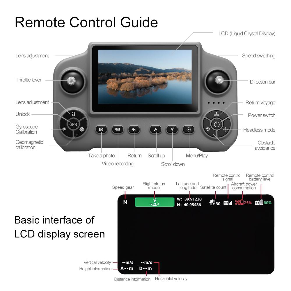 GPS Drone with 8K  Dual Cameras (50fps), 2000m Long Range, Large Screen Remote Controller, Auto Low Power Return, 244g Lightweight Quadcopter, 100m Max Flight Altitude, Lithium-Polymer Battery, 2 Batteries