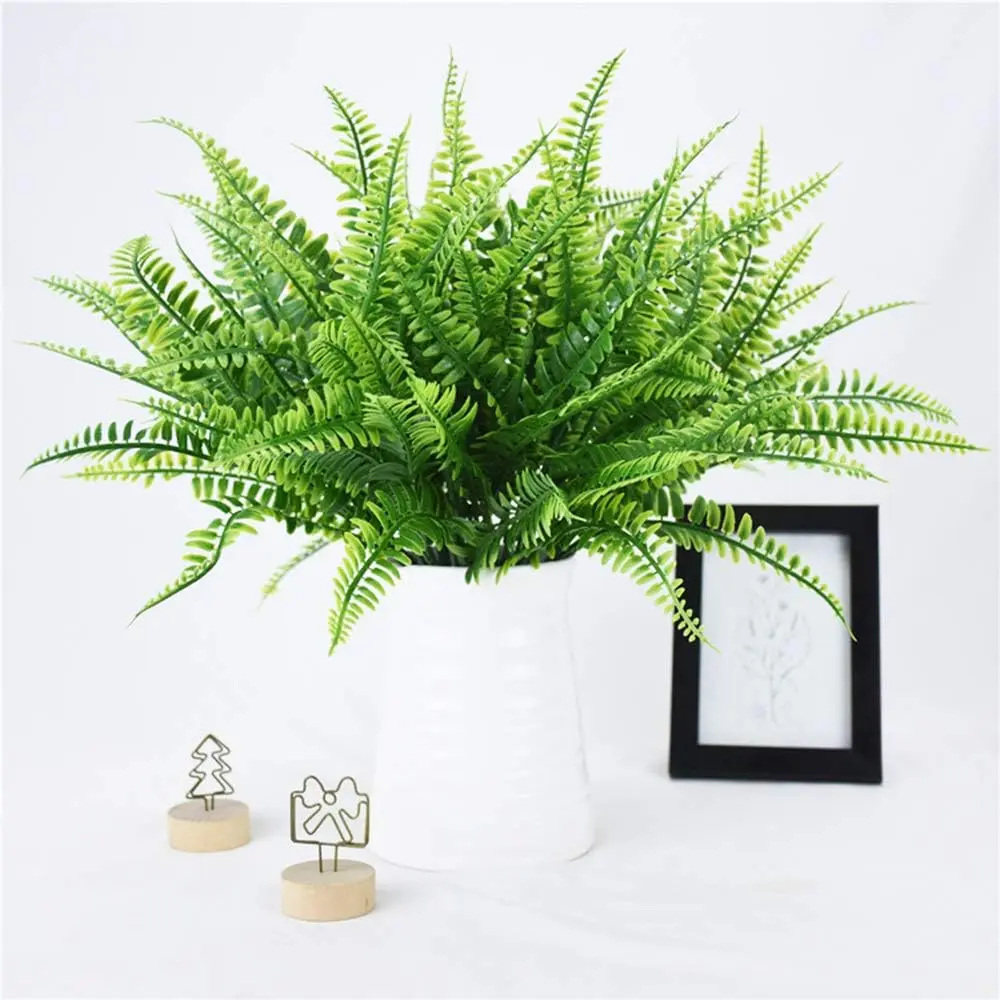20PCS Farmhouse Faux Boston Fern Bushes - UV-Resistant Plastic Decorative Greenery, Eucalyptus-Infused Palm-Inspired Faux Plants for Table, Home Office Decoration