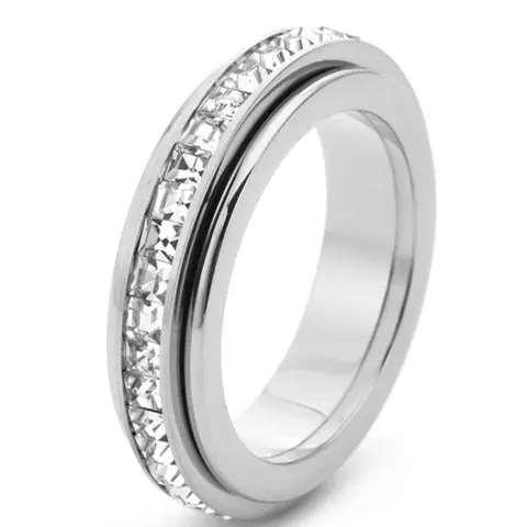 Rotatable Anxiety Ring with Cz Gemstone, Unisex Stress Relief Fidget Toy, Perfect Wedding Promise Gift, Men and Women Jewelry, Stress Rings