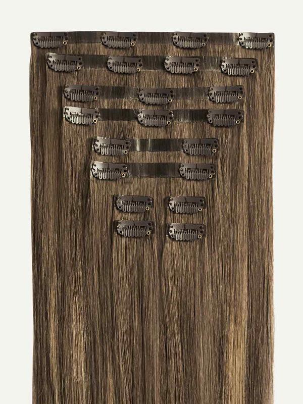 20" Seamless Ash Brown Balayage Clip-Ins (180g)