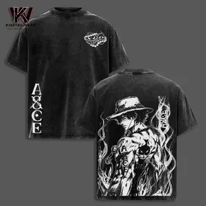 Portgas D. Ace Shirt – One Piece Washed Oversized Tee, Fire Fist Graphic, Retro Pirate Streetwear, Anime Gift for Fans 2026