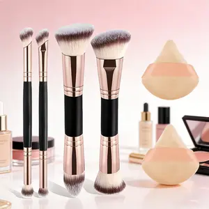 Double-Ended Makeup Brush Set, Professional Foundation Concealer Blending Brushes, Soft Synthetic Bristles, Multifunctional Beauty Tool, Soft Cosmetic Brushes