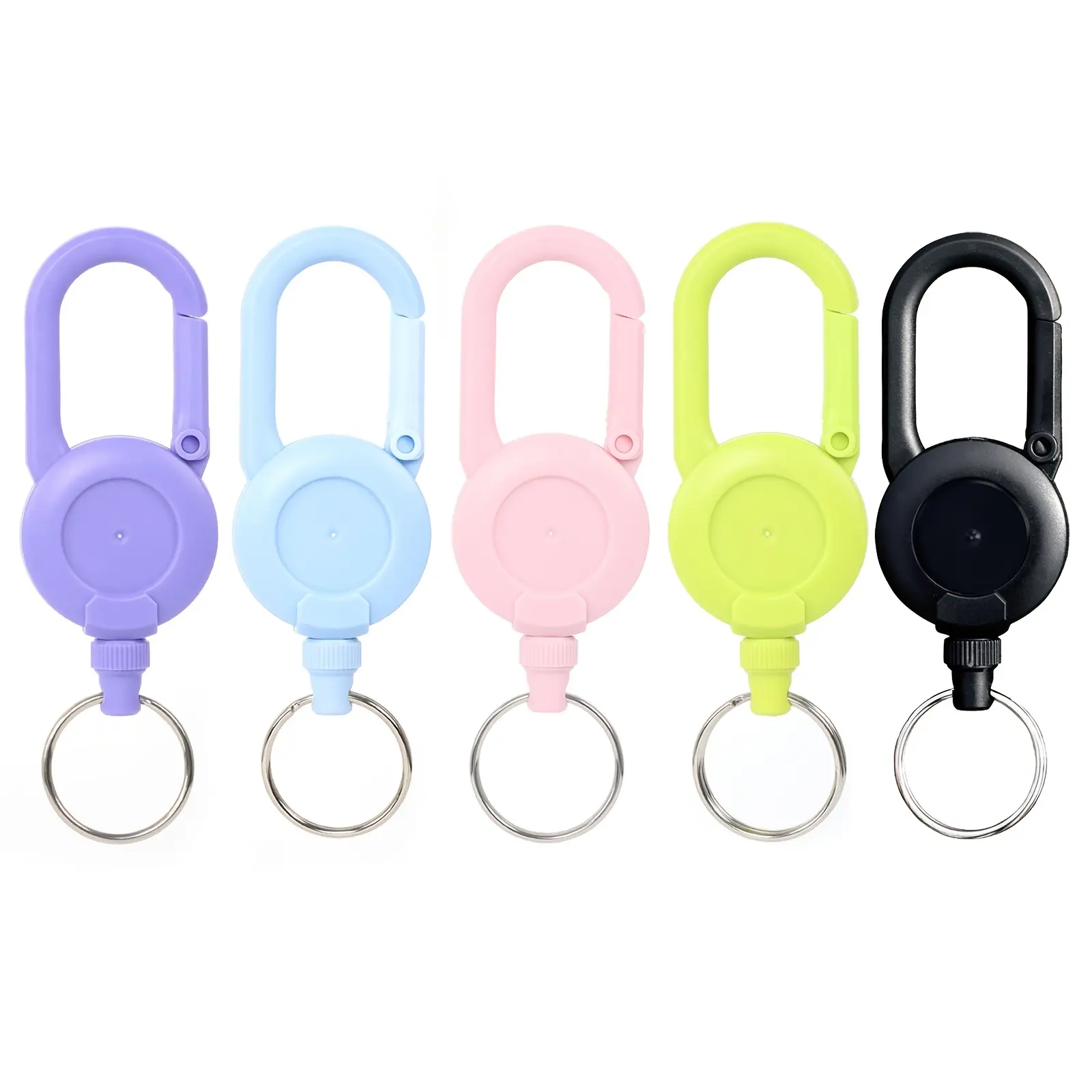 3pcs Solid Color Retractable Keychain • Backpack Buckle Retractable Elastic Pull Rope • Anti-Lost Extended Cord • Portable Anti-lost Buckle Rope • Easy Pull Keychain• Mount Retractable Keychain Heavy Duty Clip ID Holder for Men Women