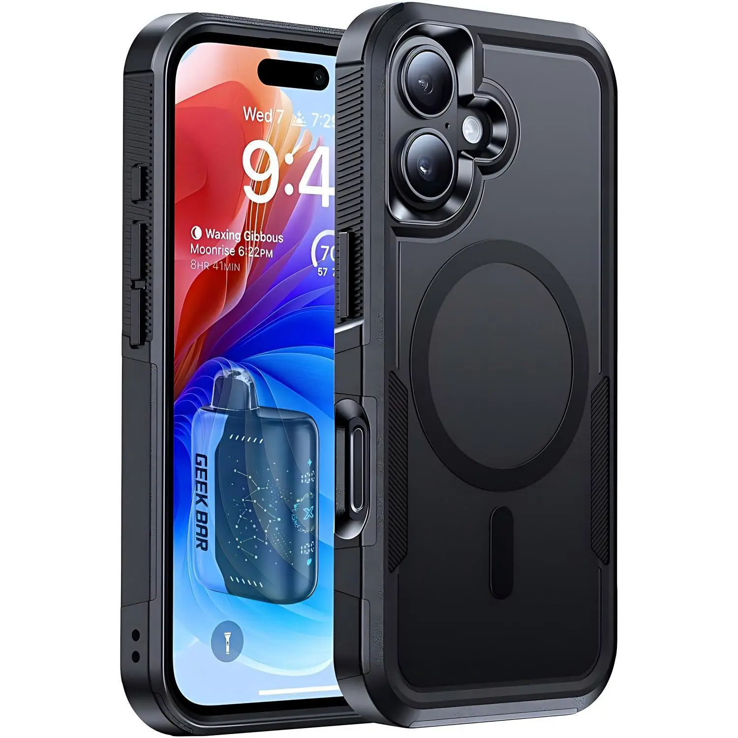 This is geek bar Chicago Hottie Phone Case - Durable Black Protective Cover with MagSafe Compatibility for iPhone 14 Pro Max
