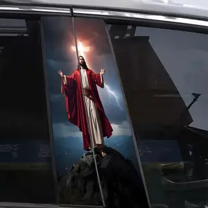 Jesus Pattern Car Window Sticker, Sticker For Cars, Waterproof & Anti-scratch Car B-pillar Sticker, Self-adhesive Car Decorative Sticker, Vehicle Exterior Decoration, Car Accessories