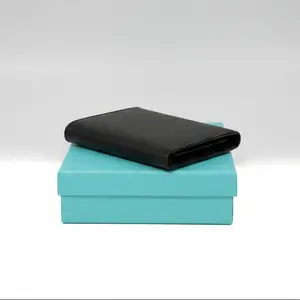 Pre-owned Tiffany & Co. Leather Passport Cover Black Passport Cover