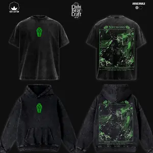 Warhammer 40K Necrons Shirt Silent King Vintage Washed Oversized Hoodie Retro Gaming Szarekh Graphic Tee Faded Streetwear Cyber Goth Y2K Aesthetic Merch Gift for Game Fan