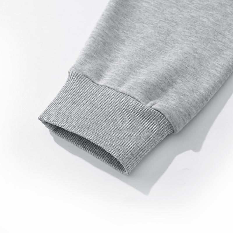 Unisex Fleece-Lined Hoodie & Sweatpants Set Thick Warm Tracksuit in Navy Gray and Black Colors