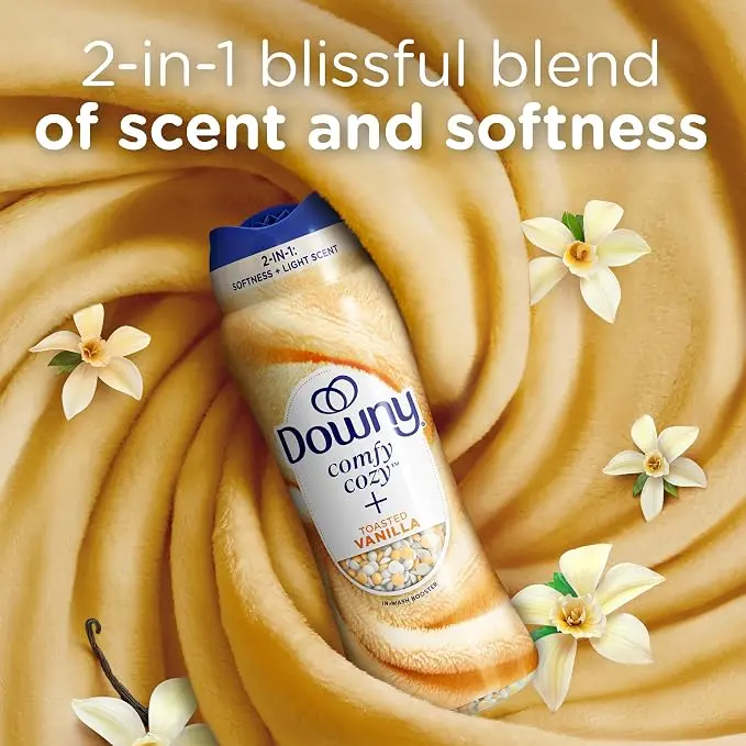 Downy Blends In-Wash Scent Booster Beads 13 Oz, Toasted Vanilla | Viral Cozy Vanilla Laundry Scent for Sheets, Blankets & Sweaters