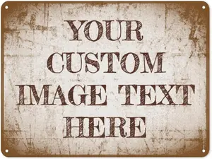 Sign Custom Metal Signs For Business, Office, Outdoor Indoor, Personalized Metal Sign Add Text Image Customized Rusty Distressed Sign Vintage Retro Sign 8x12in