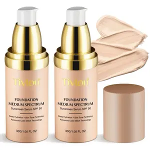 2x Color Changing Liquid Foundation, Long Lasting Moisturizing Flawless Base Foundation, Lightweight Formula Foundation, Makeup Cream, Suitable for Dry Skin, Makeup Product for Women Gift, Hydrating Cosmetic, Glow Makeup Cream, Topical Cosmetic