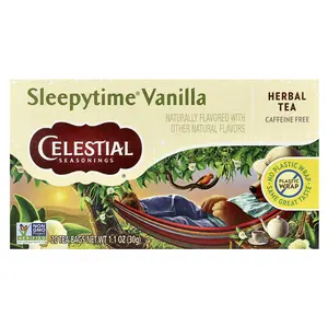 Celestial Seasonings Herbal Tea, Sleepytime® Vanilla, Caffeine Free, 20 Tea Bags, 1.1 oz (30 g)