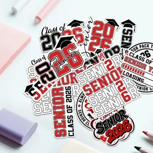 Senior Class of 2026 Red Vinyl Stickers - Graduation Gifts (12 PCS)