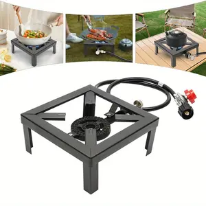 Portable Camping Single Gas Burner Stove Rack Pot Stand for Boiling, Steaming, Deep-Frying, Canning and Clam Baking