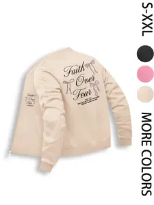 Pink Bow Jacket, Women's Long-Sleeve Zip-Up Outer Jacket, Casual Daily Wear Top, Comfortable & Stylish Design, Suitable for Layering & Daily Use, Comfortable & Durable Design, Ideal Gift