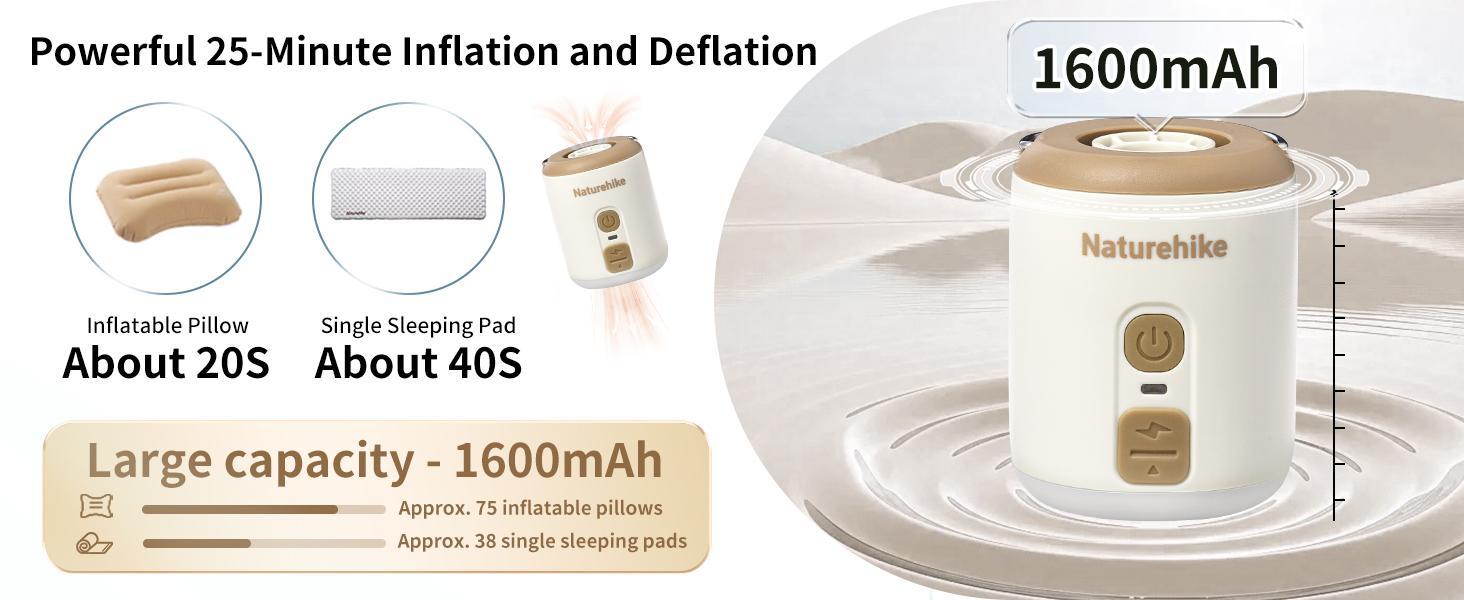 Naturehike Ultralight Mini Air Pump with Camping Light, Portable, Type-C Rechargeable for Air Mattresses & Inflatable Toys FathersDayGift Naturehike Ultralight Mini Air Pump with Camping Light, Portable, Type-C Rechargeable for Air Mattresses & Inflatable Toys FathersDayGift