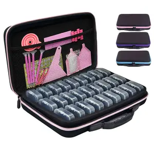 Large Capacity Diamond Painting Storage Case with 27 Removable Bead Trays, Portable Organizer Box for Diamond Art Kits, Embroidery Pens, Tweezers, Beads and Accessories, Shockproof EVA Travel Carry Bag for Craft Lovers