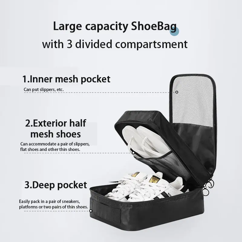 Weekend Travel Shoe Organizer: Holds 3+ Pairs, Durable & Folds Flat, Smart Packing Hack for Women & Men, Travel Essentials