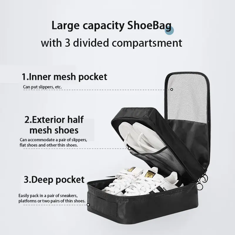 Weekend Travel Shoe Organizer: Holds 3+ Pairs, Durable & Folds Flat, Smart Packing Hack for Women & Men, Travel Essentials, Gym Bag, travel accessorie