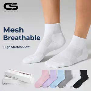 CS Cushioned Ankle Crew Running Socks 6 Pairs for Women Daily Work Sport