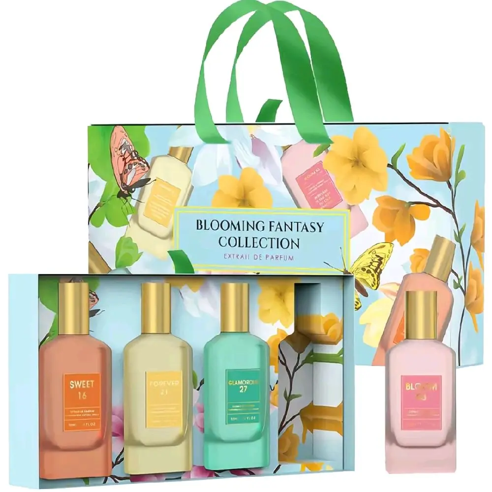 Women's Blooming Fantasy Collection Perfume Gift Set - 4 x 30ml (120ml Total) Alcohol Base Extrait de Parfum, Perfumes for Women