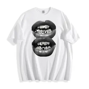 Graphic Unisex T-Shirt With Bold Lips And Teeth Design For Casual Wear In Summer And Spring Perfect Gift For Fashion Lovers And Trendsetters