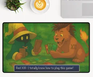 [Sale off up to 65%][Free Ship] Vivi and Red XIII Card Game TCG playmat for Magic the Gathering players and Final Fantasy Fans, MTG Players Pokemon Players desk mat FF9 FF7