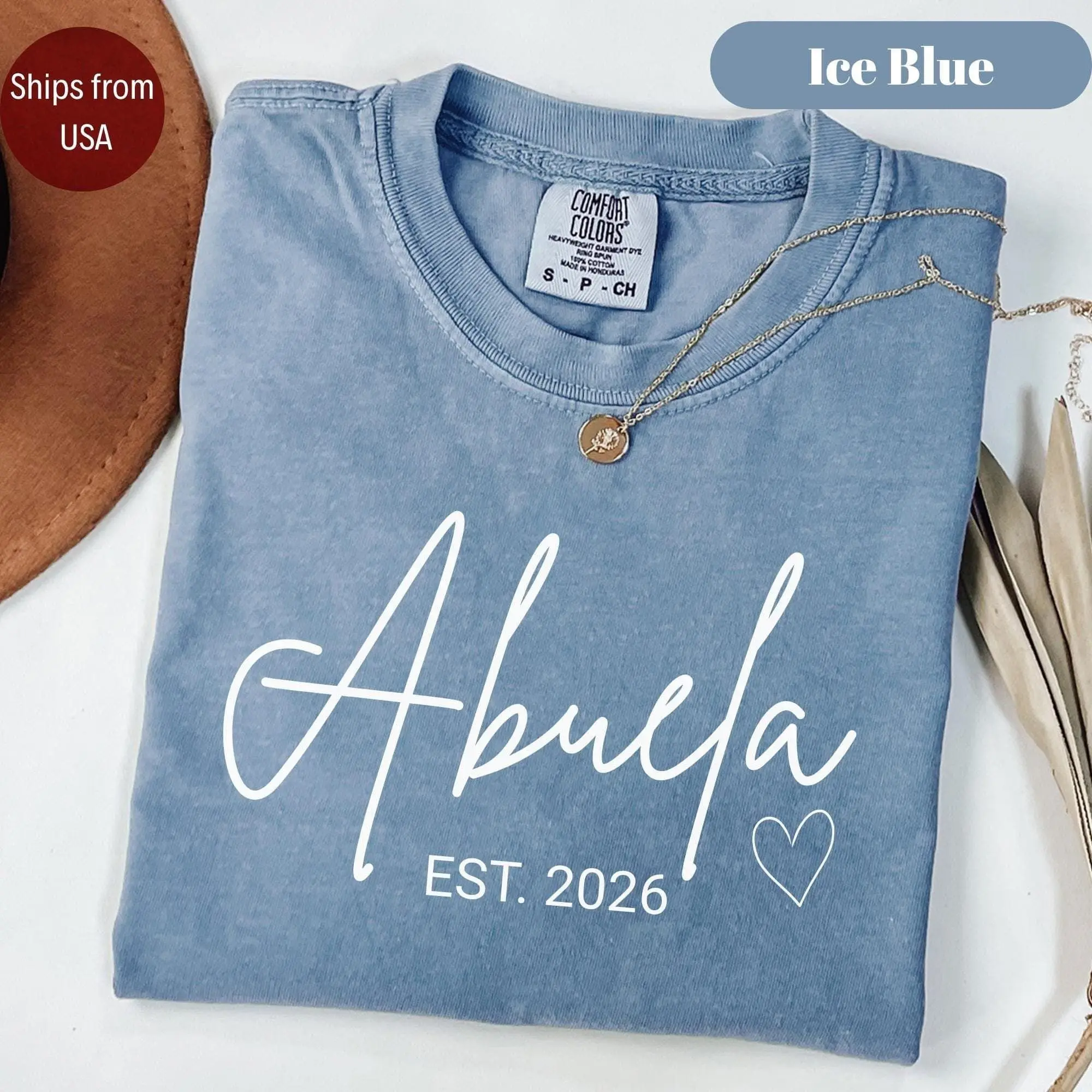 Abuela Comfort Colors Shirt Est Year, Grandma Crewneck, Abuela Gift For Women, Mothers Day Gift For Abuela, Mom Gift, New Grandma Gift
