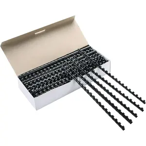 100 Pack 21 Ring Plastic Comb Binding Spines | 1/4 Inch Diameter, 20 Sheet Capacity, A4, Black Binding Comb (1/4" (20 Sheet Capacity))