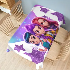 Huntress Team Trendy Anime Print Tablecloth, Rich Colors, High-Quality Polyester Fiber, Easy to Clean, Home Kitchen Decor