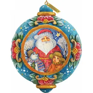 212 MAIN G.Debrekht Friendship Theme Holiday Ornament - 4.5 in Festive Decoration with Double-Sided View, Freehand Art, Painted Surface