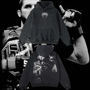 Reality.Wear Limited Islam Makhachev - UFC Hoodie Tshirt Acid Washed Heavyweight Cotton Tshirt, 100% Cotton retro Washed anime t-shirt, vintage streetwear tee, Y2K graphic top